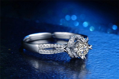 恒久之星白18K金85分結(jié)婚定制鉆石戒指 銘刻一生摯愛(ài)的璀璨信物